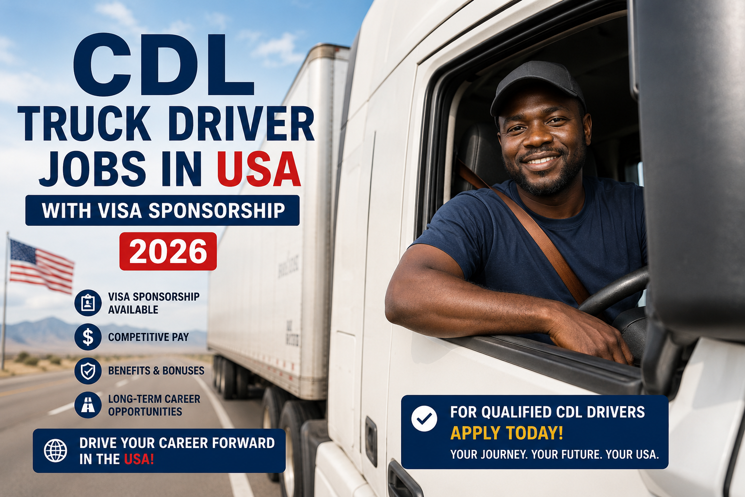 CDL Truck Driver Jobs In USA With Visa Sponsorship 2026